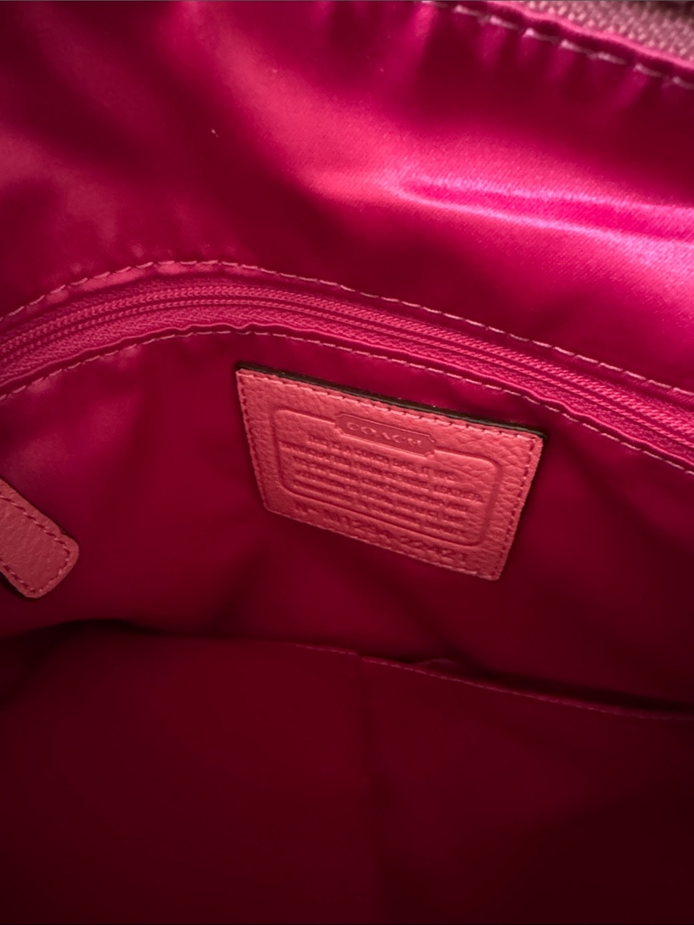 Coach Pink Leather Shoulder Bag with Dual Straps - Picture 7 of 9